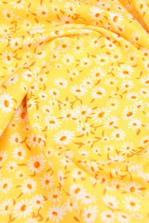 Работа Ткань хлопок для рукоделия ромашки на желтом
