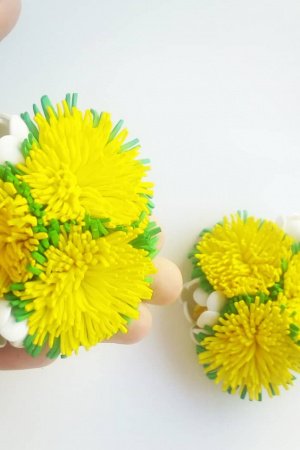 Работа резинки заколки одуванчики