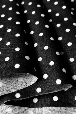 Работа Ткань хлопок для рукоделия горошек 4мм на черном