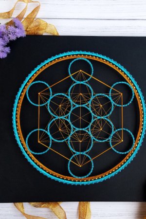 Робота Картина куб Метатрон, геометрія струнного мистецтва