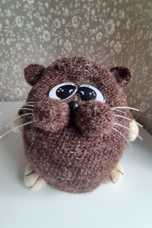 Работа Вязаная игрушка амигуруми кот Сытый Пончик.