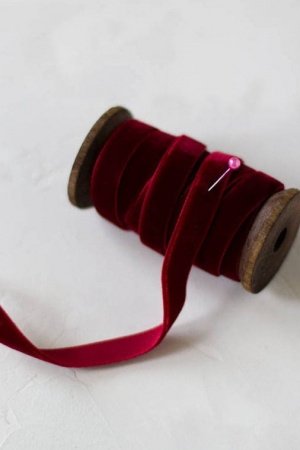 Работа Бархатная лента 1см бордо