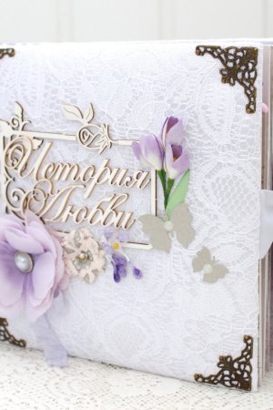 Работа Нежный кружевной свадебный скрап альбом