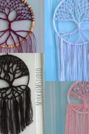 Работа Древо жизни, панно, макраме