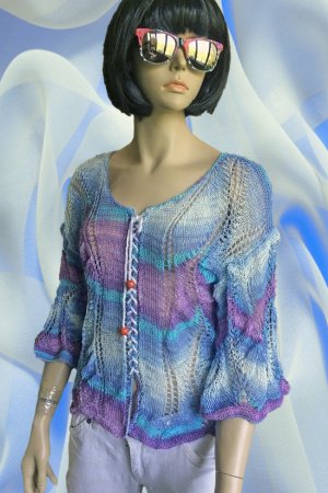 Робота Стильна яскрава Міссоні оверсайз жіноча кофточка на шнурівці