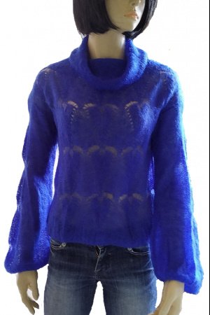 Работа Тонкий, короткий пушистый свитер-паутинка из кидмохера