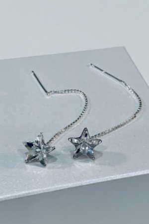Робота Срібні сережки-протяжки « Star»