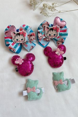Работа Набор котики и мышки заколки