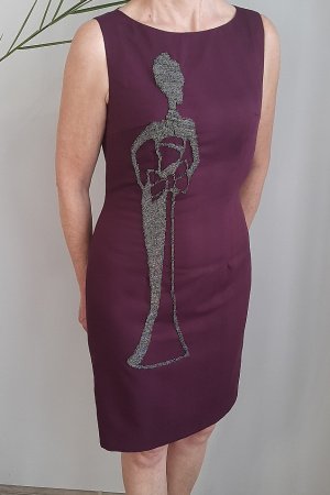 Работа Платье с аппликационной ручной вышивкой бисером, ручная вышивка