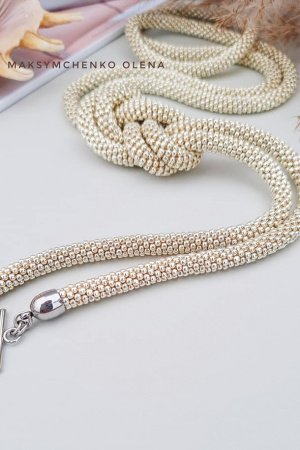 Работа Лариат с японского бисера Golden light