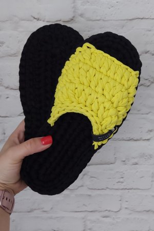 Работа Женские тапочки, цвета Черный бархат на Лимон