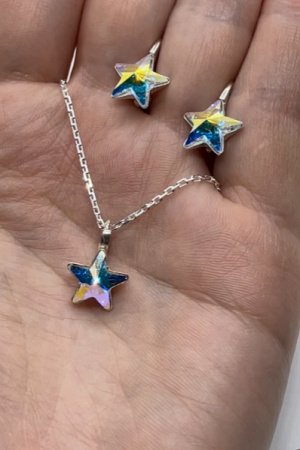 Робота Срібний комплект прикрас Сваровські 