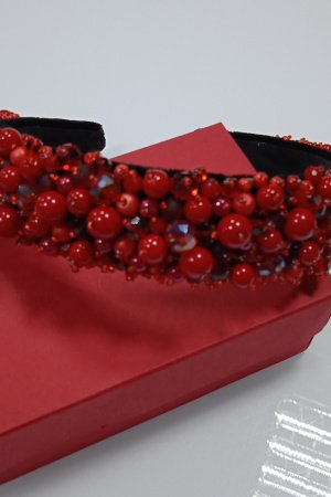 Робота Обруч Діадема "Fiery passion" ручної роботи червона