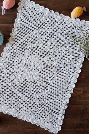 Работа Пасхальное полотенце,вязаное крючком. Ручная работа