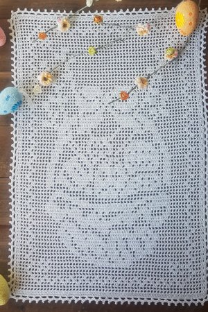 Работа Пасхальное полотенце-салфетка, вязаное крючком