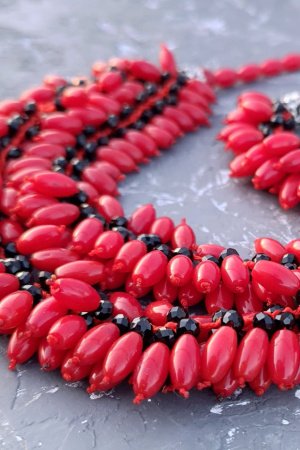 Робота Комплект з натуральних коралів "Калинове диво"  №2