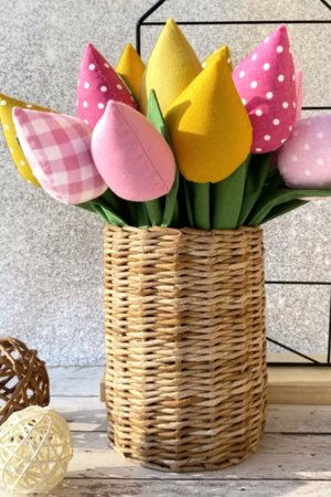 Работа Букет текстильных тюльпанов, подарок на день матери