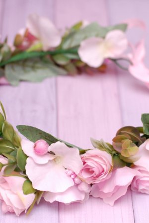 Работа Венок веночек с цветами розовый 