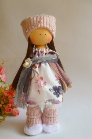 Работа Кукла ручной работы в пастельной цветовой гамме