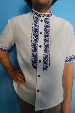 Работа Вышиванка мужская синяя