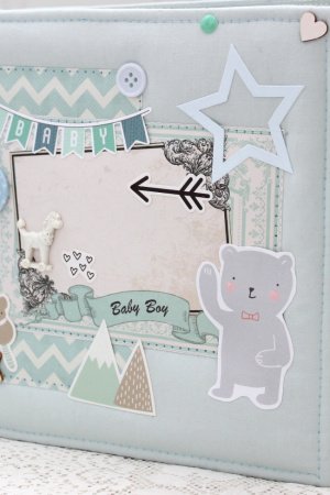 Работа Мятный альбом для новорожденного мальчика 