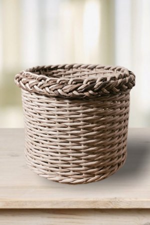 Работа Плетеная круглая коробка «Спираль» для вещей