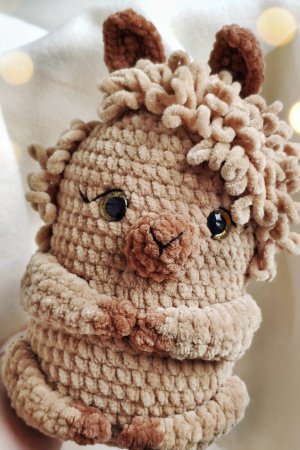 Робота Іграшка Альпака м'яка , коричнева, 25 см