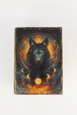 Работа Декоративная деревянная шкатулка-книга "Волк"