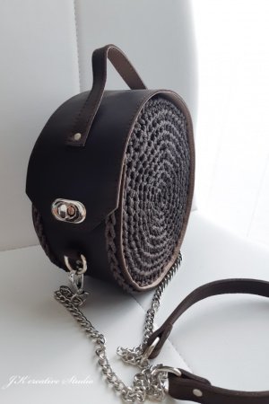 Робота Кругла сумочка "Бохо" коричнева