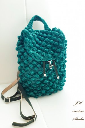 Робота Рюкзак з візерунком "шишечки" смарагд