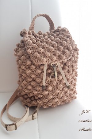 Робота Рюкзак з візерунком "шишечки" беж