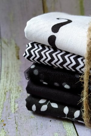 Работа Набор ткани для рукоделия Черно-белый