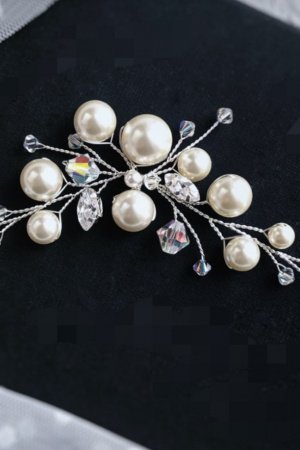 Робота Весільна гілочка з стразами і перлами