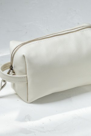 Работа Свет Бежевый Женский Кожаный Несессер Косметичка