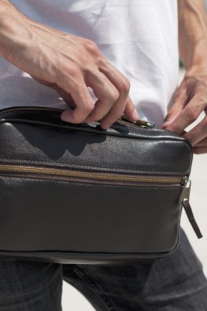 Работа Мужская Кожаная Сумка трансформер На Пояс