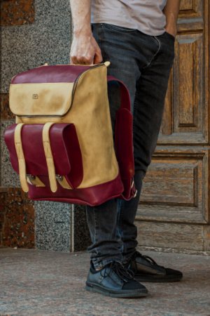 Робота Шкіряний чоловічий спортивний рюкзак, Міський рюкзак