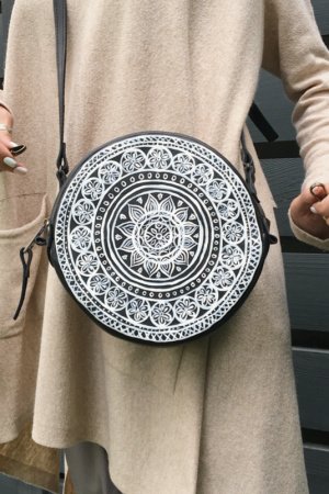 Работа Винтажная Круглая Сумка с кистями Бахромы