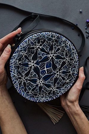 Робота Маленька Шкіряна Сумка З Ручним Розписом