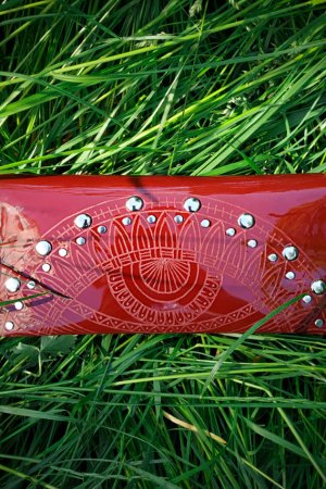 Робота Шкіряний бордовий гаманець