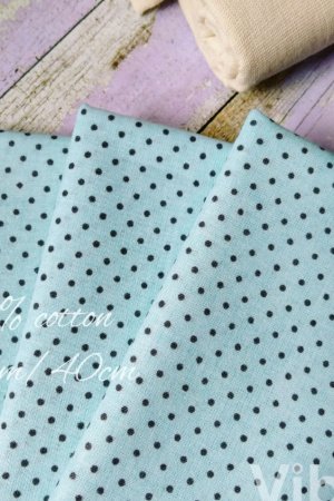 Робота Тканина бавовна графітовий горошок на мятном тлі