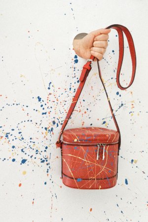 Робота Червона сумка з ручним розписом | АРТ СУМКА