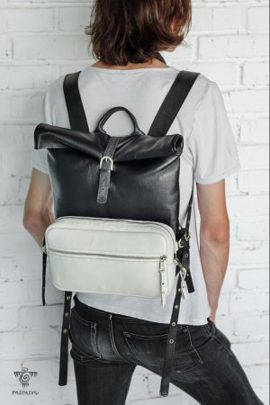 Робота Стильний Шкіряний Рюкзак Унісекс Для Міста і Подорожей