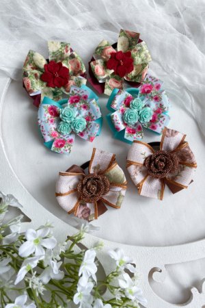 Робота Набір бантики- резинки в садік ,бантики в школу квіти 4