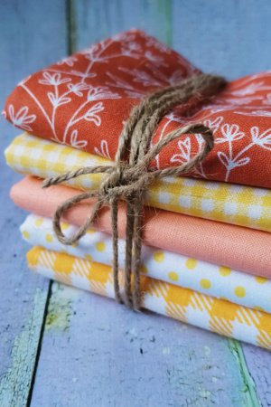 Робота Набір бавовняної тканини 5 шт. "Жовтий терракот"