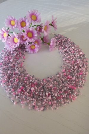 Робота Кольє сіро-рожева димка 