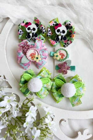 Робота Набір бантики- резинки в садік , в школу панда,фламінго 