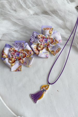 Робота Набір бантики і кулон- резинки в садік , в школу рапунсель