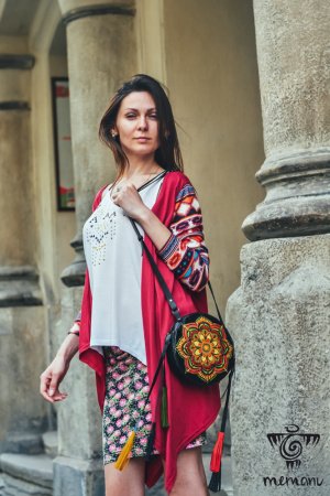 Работа Круглая Этно Сумка с кистями