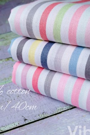 Работа Набор хлопковой ткани для рукоделия разноцветная полоскаа