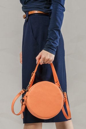 Работа Кожаная Коралловая сумку с двумя съемными Ручками